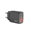  Wall Charger Techsuit Duonix30W (CH1) - Type-C, USB, Kettős utazó töltő 30W - Fekete - 4. kép