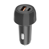  Car Charger Techsuit CarbonVolt (C7) – Gyors töltés 48W, USB, Type-C, QC3.0 18W, PD30W – Fekete - 0. kép