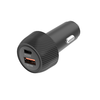  Car Charger Techsuit CarbonVolt (C7) – Gyors töltés 48W, USB, Type-C, QC3.0 18W, PD30W – Fekete - 1. kép