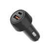  Car Charger Techsuit CarbonVolt (C7) – Gyors töltés 48W, USB, Type-C, QC3.0 18W, PD30W – Fekete - 2. kép