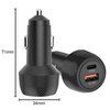  Car Charger Techsuit CarbonVolt (C7) – Gyors töltés 48W, USB, Type-C, QC3.0 18W, PD30W – Fekete - 4. kép