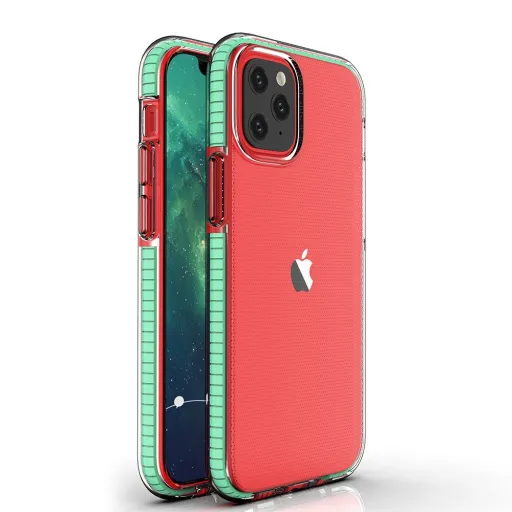 Spring átlátszó TPU tok színes kerettel iPhone 12/ 12 Pro menta Spring átlátszó TPU tok színes kerettel iPhone 12/ 12 Pro menta