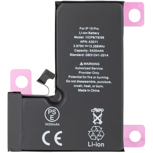 Akkumulátor Apple iPhone 15 Pro-hoz, 3274mAh Diagnosztikai Magas Kapacitású