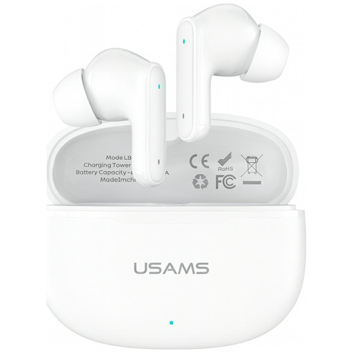 USAMS E05 TWS Bluetooth 6.0 vezeték nélküli fülhallgatók fehér