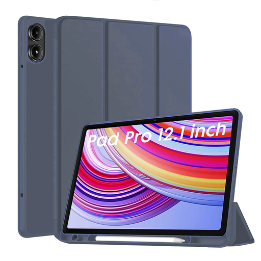 Xiaomi Redmi Pad Pro / Poco Pad Sötétkék Techsuit - Flex Trifold (with Pencil Holder) tok Xiaomi Redmi Pad Pro / Poco Pad Sötétkék Techsuit - Flex Trifold (with Pencil Holder) tok