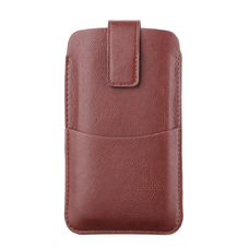 6.7 hüvelykes készülékhez Techsuit Belt Phone Case (BPC1) övre akasztható tok prémium öko bőrből, méret L - barna