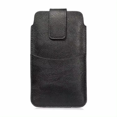 Körülbelül 6.1 inch-es telefonhoz fekete Techsuit - Belt Phone Case (BPC1) prémium öko bőrből, övtartóval, méret S
