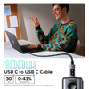 UGREEN L509 USB-C - USB-C kábel, 100W, 5A, 0.5m, Szürke - 1. kép