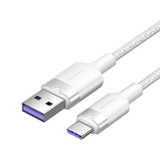 USB 2.0 A Male - C Male 6A kábel Vention CTOWF 1M (Fehér)
