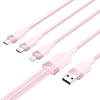 USB 2.0 A férfi - 3 az 1-ben 3A kábel Vention CTPPG 1,5M (Rózsaszín) - 0. kép