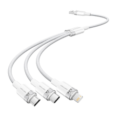 Fehér Vention CTPWG 3in1 3A kábel 1,5M USB 2.0 A