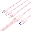 3 az 1-ben USB 2.0 A férfi - 6A kábel Vention CTRPG 1,5M (rózsaszín) - 0. kép