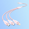 3 az 1-ben USB 2.0 A férfi - 6A kábel Vention CTRPG 1,5M (rózsaszín) - 1. kép