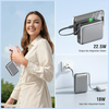 Powerbank 4smarts Pocket Dual Cord 20000mAh 22.5W beépített USB-C kábel 15cm szürke - 2. kép