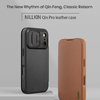 Nillkin Qin Fliptok PRO tok Apple iPhone 17 Pro Barna - 1. kép