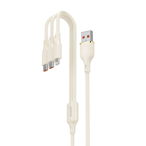 Dudao L7SE 3in1 kábel USB-A - USB-C / Lightning / micro USB 66W 1.2m - bézs Dudao L7SE 3in1 kábel USB-A - USB-C / Lightning / micro USB 66W 1.2m - bézs