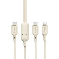 Dudao L7SF 2 az 1-ben kábel USB-C - USB-C / Lightning 100W 1.2m - bézs