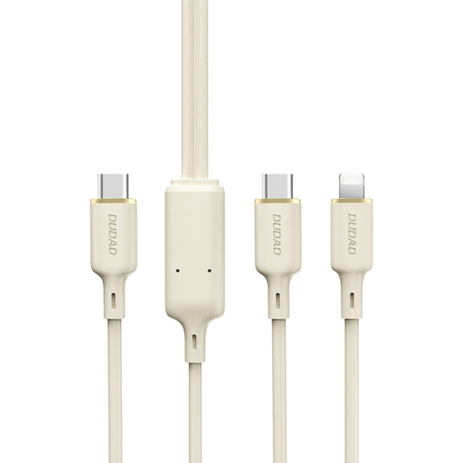 Dudao L7SF 2 az 1-ben kábel USB-C - USB-C / Lightning 100W 1.2m - bézs Dudao L7SF 2 az 1-ben kábel USB-C - USB-C / Lightning 100W 1.2m - bézs