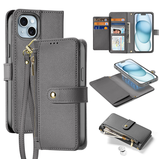 Dux Ducis Lawa bőr iPhone 15 tok - Szürke tok Dux Ducis Lawa bőr iPhone 15 tok - Szürke tok