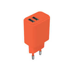 Setty 2x USB 2,4A LSIM-AA-1210 narancssárga Hálózati USB-A töltő adapter