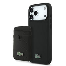 Lacoste Iconic Petit Pique MagSafe tok és pénztárca iPhone 17 Pro Max Fekete tok
