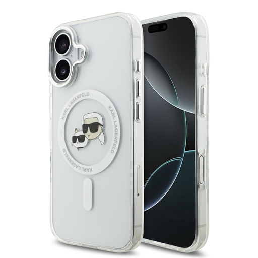 Karl Lagerfeld IML K&CH Heads Metal Frame MagSafe tok iPhone 17-hez átlátszó