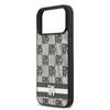 DKNY PU bőr kockás minta és csíkos tok iPhone 17 Pro Max fekete tok - 3. kép