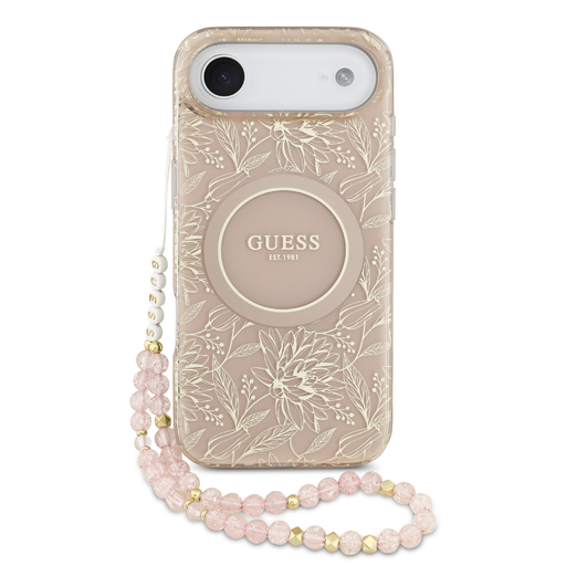 Guess IML Flowers Allover Strap MagSafe tok iPhone Air Pink tok