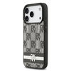 DKNY PU Bőr Kockás Mintás és Csíkos Tok iPhone 17 Pro Fekete tok - 0. kép