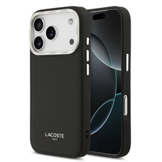 Lacoste PU Leather Champs Elysees MagSafe tok iPhone 17 Pro-hoz Fekete tok