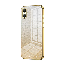 Samsung Galaxy A07 arany színátmenetes csillámos tok Alphajack