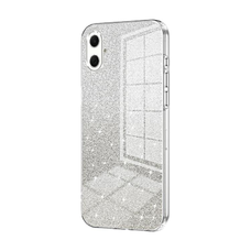 Samsung Galaxy A07 ezüst-fekete színátmentes csillámos tok Alphajack