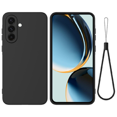 Samsung Galaxy A17 fekete,  Liquid szilikon tok Alphajack