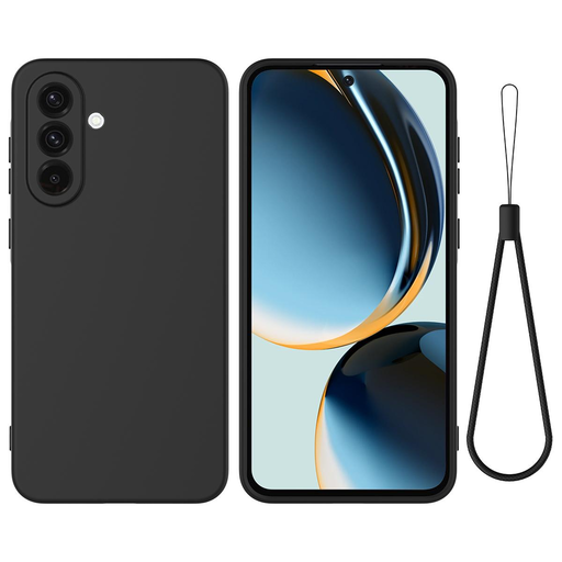 Samsung Galaxy A07 fekete, Liquid szilikon tok Alphajack Samsung Galaxy A07 fekete, Liquid szilikon tok Alphajack