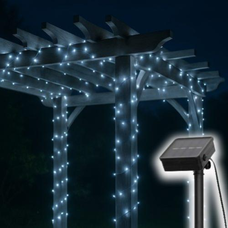 Home SLC100WH szolár fényfüzér, 100db hidegfehér LED, 7m hosszúság, zöld vezeték, kültéri kivitel