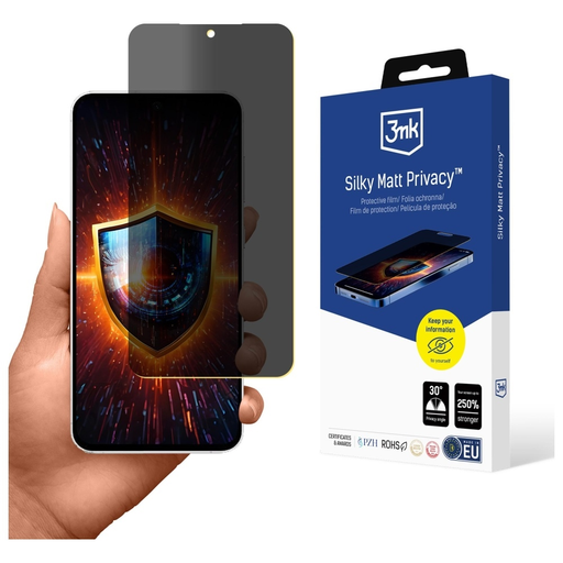 Samsung Galaxy S25 FE privát üvegfólia 3MK Silky Matt Privacy Samsung Galaxy S25 FE privát üvegfólia 3MK Silky Matt Privacy
