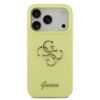 Guess Liquid Silicone 4G Metal Logo tok iPhone 17 Pro sárga tok - 1. kép
