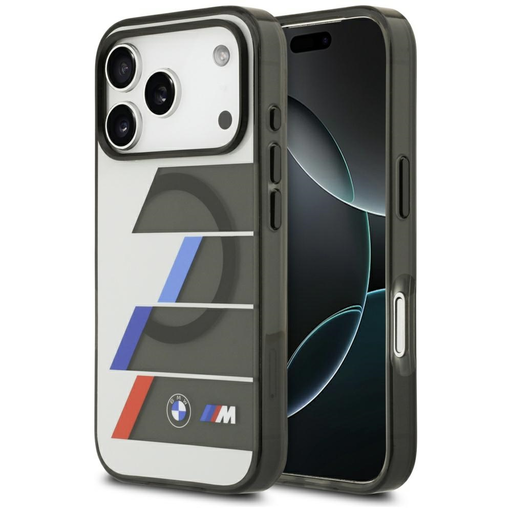iPhone 17 Pro Antracit BMW M IML Fém Gombok Trikolor Csíkok MagSafe tok  iPhone 17 Pro Antracit BMW M IML Fém Gombok Trikolor Csíkok MagSafe tok