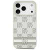  iPhone 17 Pro Bézs DKNY kockás mintás tok nyomtatott csíkokkal - 1. kép