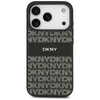  iPhone 17 Pro Fekete DKNY ismétlődő textúramintás tok árnyalatos csíkkal tok - 1. kép