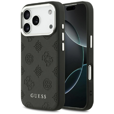  iPhone 17 Pro Fekete Guess Peony Hot Stamp Script MagSafe tok