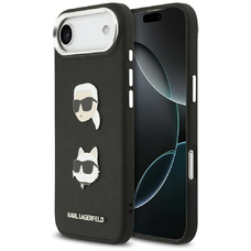 iPhone 17 Air Karl Lagerfeld FW Grained Karl & Choupette Fej Párnák és Logó Fekete tok