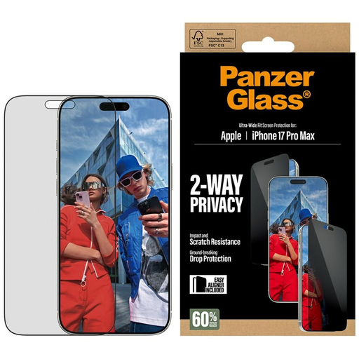 iPhone 17 Pro Max PanzerGlass Ultra-Wide Fit EasyAligner Privacy Glass iPhone 17 Pro Max PanzerGlass Ultra-Wide Fit EasyAligner Privacy Glass
