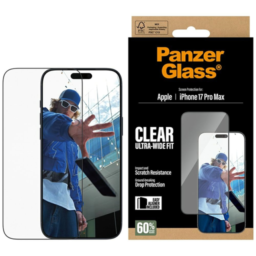 iPhone 17 Pro Max PanzerGlass Ultra-Wide Fit EasyAligner edzett üveg üvegfólia iPhone 17 Pro Max PanzerGlass Ultra-Wide Fit EasyAligner edzett üveg üvegfólia