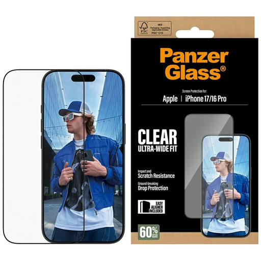 iPhone 17 / 16 Pro PanzerGlass Ultra-Wide Fit EasyAligner edzett üveg üvegfólia iPhone 17 / 16 Pro PanzerGlass Ultra-Wide Fit EasyAligner edzett üveg üvegfólia