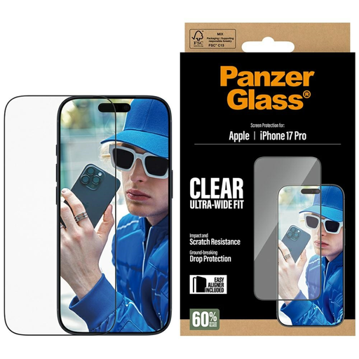 iPhone 17 Pro PanzerGlass Ultra-Wide Fit EasyAligner edzett üveg üvegfólia  iPhone 17 Pro PanzerGlass Ultra-Wide Fit EasyAligner edzett üveg üvegfólia