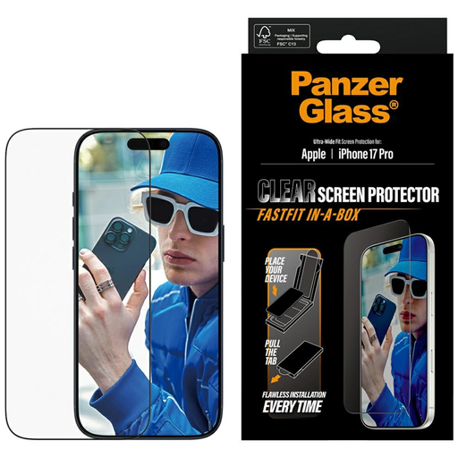 iPhone 17 Pro PanzerGlass Ultra-Wide Fit Fastfit edzett üvegfólia  iPhone 17 Pro PanzerGlass Ultra-Wide Fit Fastfit edzett üvegfólia