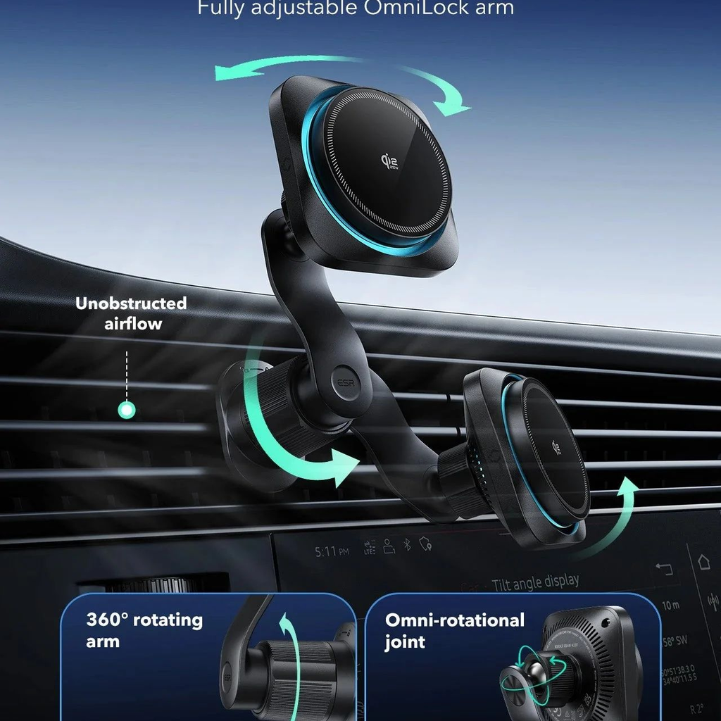 Szellőzőre erősíthető Magsafe telefontartó ESR Autós tartó OmniLock (2B52301) - 9