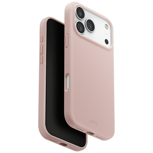 iPhone 17 Pro Max Pink Uniq Lino Magclick Töltőtok  iPhone 17 Pro Max Pink Uniq Lino Magclick Töltőtok