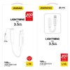Dudao audio adapter headphone adapter from Lightning to 3.5 mm mini jack white (L16i white) - 3. kép Dudao audio adapter headphone adapter from Lightning to 3.5 mm mini jack white (L16i white) - 3. kép